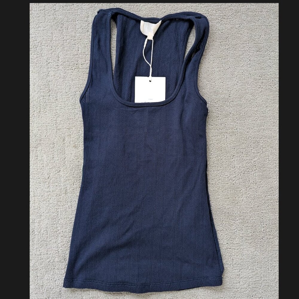 NEW UNWORN Sezane pointelle navy blue